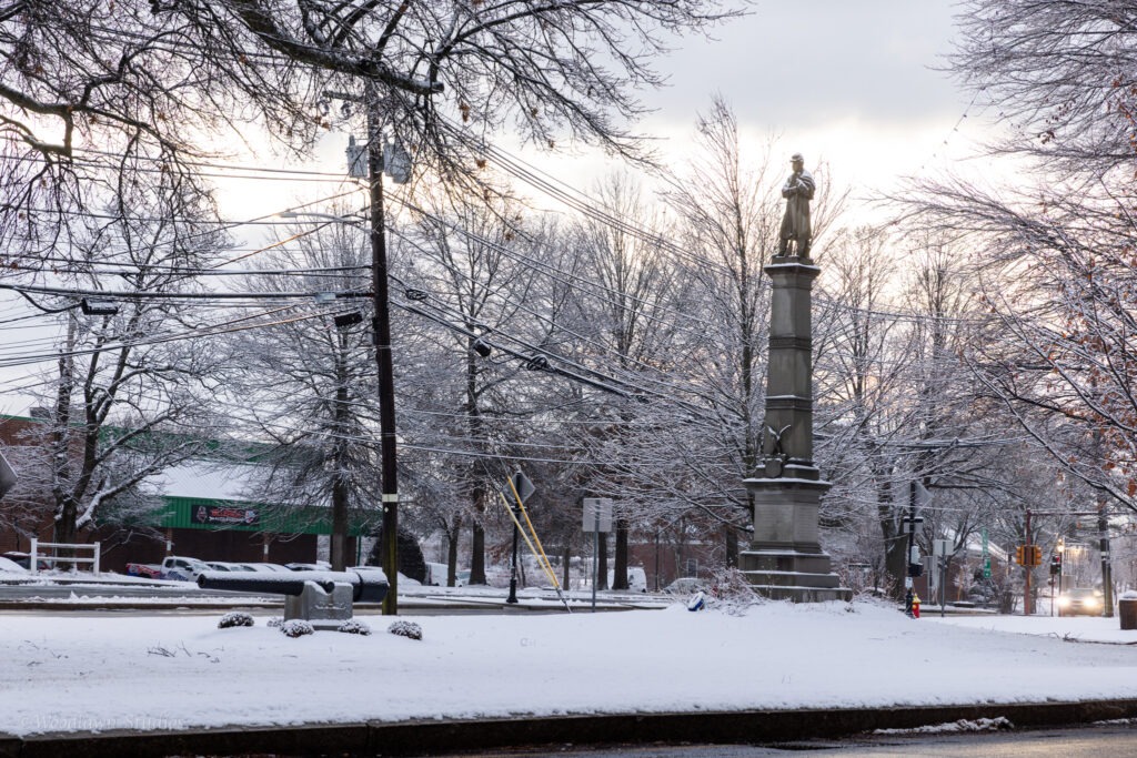 The Billerica Center Statues.