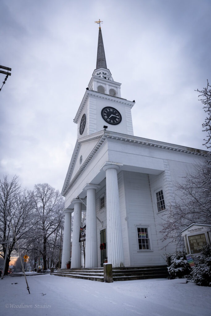 The First Parish Church Steeple.