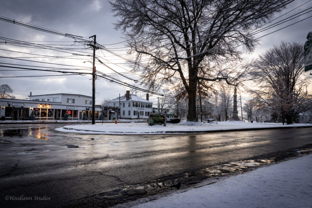 The Billerica Center after snow.