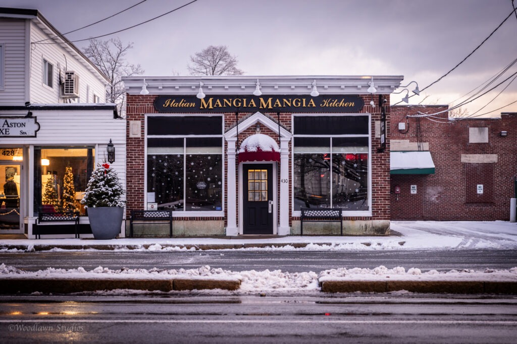 The Italian restaurant Mangia Mangia.