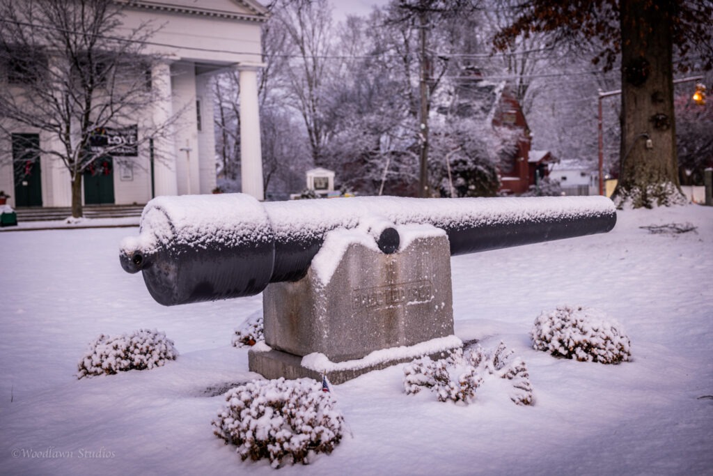 The Civil War Monument cannon.
